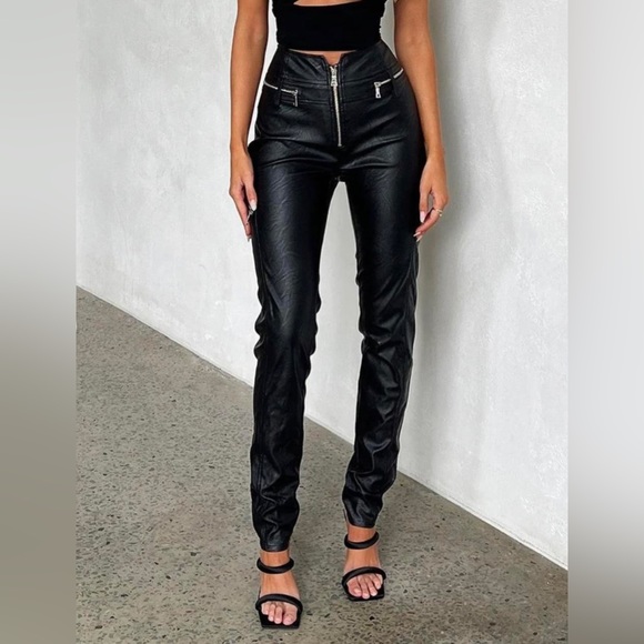 Tiger Mist Pants - NWT Tiger Mist Faux Leather Zippered Pants